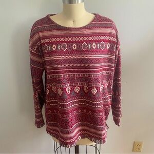 Bobbie Brooks Sport Vintage Fair Isle Top- Size Medium